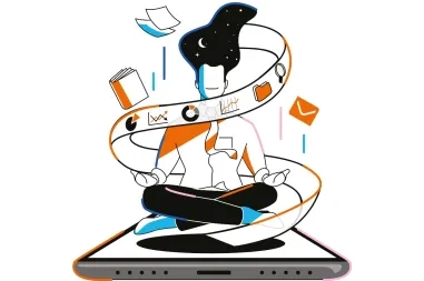 orange illustrations ai data client